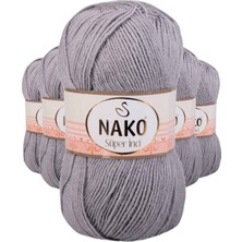 Maarketim 5 Adet Süper İnci El Örgü İpi 100 gr Gri