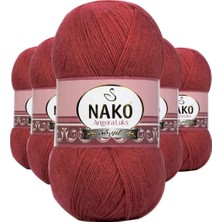 Maarketim 5 Adet Angora Lüks El Örgü İpi Bordo