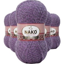 Maarketim 5 Adet Angora Lüks El Örgü İpi Lila Muline