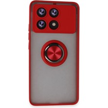 İ She Poco X6 Pro Kılıf Yüzüklü ve Şık Film Izlemek Için Ideal Elitering Premim Silikon Kapak