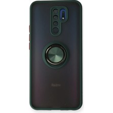 Mobixa Redmi 9 Kılıf Yüzüklü ve Standlı Şık Nexen Premium Silikon Kapak