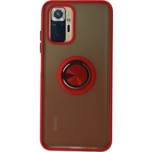 Mobixa Redmi Note 10 Kılıf Yüzüklü ve Standlı Şık Nexen Premium Silikon Kapak