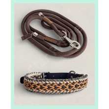 Elar Aksesuar El Yapımı Paracord ve Deri Köpek Boyun Tasması ve Kayışı Set – Örgü Strong 08