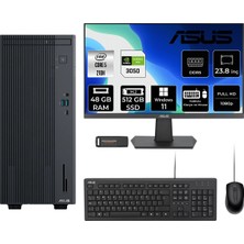 Asus Expertcenter P500MV Intel Core 5 210H 48GB 512GB SSD RTX3050/6GB 23.8" Fhd Monitör W11P Masaüstü Bilgisayar & Per4 USB Bellek P500C52108512B0DP709