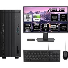 Asus Expertcenter B900MF Core Ultra 7 265 RTX 5050 8GB Masaüstü Bilgisayar 128GB RAM 4TB SSD 27" FHD Win11 Home + Per4 USB B9000072650010P2290
