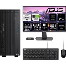 Asus Expertcenter B900MF Core Ultra 7 265 RTX 5050 8GB Masaüstü Bilgisayar 128GB RAM 1TB SSD 27" FHD Win11 Pro + Per4 USB B9000072650010P2327