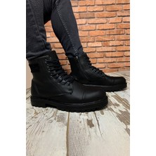 Conteyner Siyah Erkek Fermuarlı Bot Kaymaz Taban Ve Ortapedik İç Taban İle Rahat Kullanım