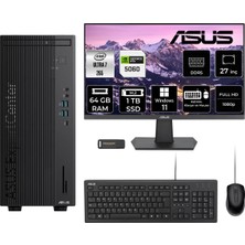 Asus Expertcenter B900MF Core Ultra 7 265 RTX 5060 8GB Masaüstü Bilgisayar 64GB RAM 1TB SSD 27" FHD Win11 Home + Per4 USB B9000072650010P2397