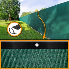 Morilu %95 Görüntü Engelleyen Yeşil Çit Filesi - Premium Siyah Şeritli Halkalı - Tüm Ölçülerde Çit Örtüsü