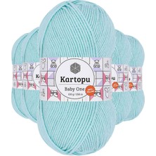 Maarketim 5 Adet Baby One Tüylenmeyen El Örgü İpi Yünü Bebe Mavi