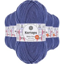 Maarketim 5 Adet Baby One Tüylenmeyen El Örgü İpi Yünü Açık Lacivert