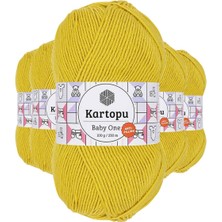 Maarketim 5 Adet Baby One Tüylenmeyen El Örgü İpi Yünü Hardal Sarı