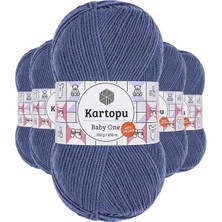 Maarketim 5 Adet Baby One Tüylenmeyen El Örgü İpi Yünü Koyu Mavi