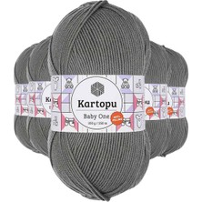 Maarketim 5 Adet Baby One Tüylenmeyen El Örgü İpi Yünü Koyu Gri