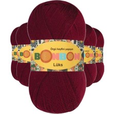 Maarketim 5 Adet Lüks Patik İpi Yünü Bordo