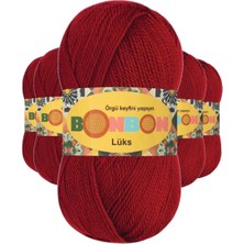 Maarketim 5 Adet Lüks Patik İpi Yünü Koyu Kırmızı