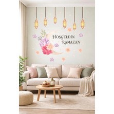 Okavango Sticker Hoş Geldin Ramazan Dekorlu Ahşap Kapı Süsü, Ramazan Süsleri, Ramazan Tavan Süsü Ramazan Ürünleri