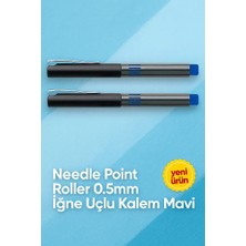 KarmaOfis Iğne Uçlu Roller Kalem 0.5 mm Mavi 2'li Ekonomik Paket
