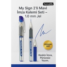 KarmaOfis My Sign 2’li Mavi Jel Imza Kalemi Seti – 1.0 mm Akıcı Yazım Premium