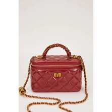 Levidor Kırmızı Ayarlanabilir Askılı Kutu Form El Çantası