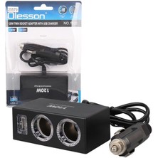 Najmaddin Olesson 1522 12-24V Tek USB Girişli 120W 80CM Kablolu 2'li Araç Çakmak Çoklayıcı