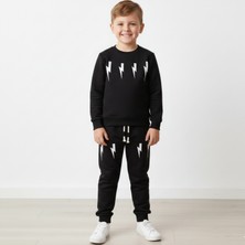 Bebolly Ikili Takım Beep Baskılı Uzun Kol Beli Lastikli Mevsimlik Eşofman Takımı