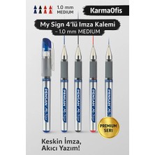 KarmaOfis My Sign 4’lü Imza Kalemi Seti – 2 Mavi 1 Siyah 1 Kırmızı – 1.0 mm Jel