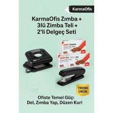 KarmaOfis Zımba Makinesi + Sd H-20 Delgeç + 3’lü Noki 24/6 Zımba Teli Seti (Toplam 3000 Tel)