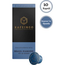 Kafeingo Brazil Diamond NY2 SS Gerais Kapsül Kahve 10’lu – Nespresso Uyumlu, Orta Kavrum, Çikolata & Fındık Aroma %100 Arabica