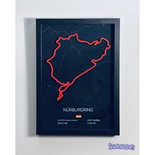 Snickerdoodles Nürburgring / Nordschleife Yarış Pisti 3 Boyutlu Çerçeveli Tablo Poster- 3D Yarış Dekorasyonu