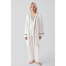 Artış Collection Kısa Kollu Emzirme Bölmeli Ayarlanabilir Bel Esnek Viskoz Hamile Pijama Takım 19317