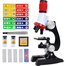 Çocuklar ve Yeni Başlayanlar Için Mikroskop, 100–1200X Büyütme Kapasitesi, 12 Adet Biyolojik Slayt Hediyeli, LED Işıklı Tasarım, Ev Okul Kullanımı Için Uygun Eğitici ve Öğretici Mikroskop Seti