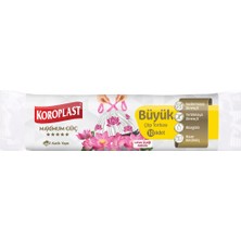 Koroplast Lotus Çiçeği Kokulu Büyük Boy Büzgülü Çöp Poşeti 10'lu 65X67 Cm, Sızdırmaz Yırtılmaz, Dayanıklı