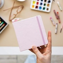 SHC4200 12X12 cm Sert Kapak 80 Yaprak 140 Gr. Eskiz Defteri - Sketch Book - Pembe