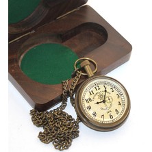 İnura Global Ahşap Kutulu Pirinç Köstekli Saat Model 6