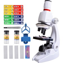Çocuklar ve Yeni Başlayanlar Için Mikroskop, 100–1200X Büyütme Kapasitesi, 12 Adet Biyolojik Slayt Hediyeli, LED Işıklı Tasarım, Telefon Tutuculu, Ev Okul Için Uygun Eğitici ve Öğretici Mikroskop Set