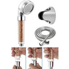 Karahanbey Filtreli ve Su Tasarruflu Arıtmalı Duş Başlığı Seti Boncuklu Başlık Hortum ve Mafsal Set