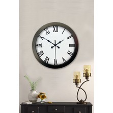 Karahanbey 36 cm Siyah Metal Roma Rakamlı Duvar Saati