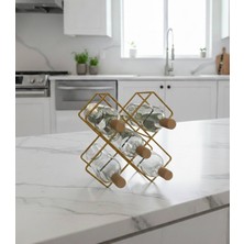 Rack And Cork - Masaüstü Şarap Rafı | 5 Şişe Kapasiteli | Modern Şarap Depolama