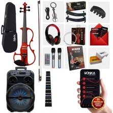 Midex RCZ-606RD-PAK Elektro Keman ve Şarjlı Hoparlör Anfi Mikrofon Seti