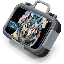 Coral High Kids Siyah Kurt Desenli Paslanmaz Çelik Beslenme Kabı 39356