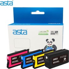 Asta AH-953XL Bk/ AH-953XL Y/ AH-953XL C/ AH-953XL M Renkli Muadil Kartuş Seti (Siyah,mavi,sarı,kırmızı)