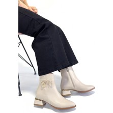 Erbilden Harly Bej Cilt Topuklu Bot