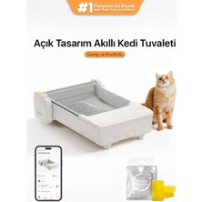 Ubpet Ucat C31 Açık Tasarımlı Akıllı Otomatik Kedi Tuvaleti | Mobil Uygulama Kontrollü, Otomatik Temizleme, 38 Db Sessiz