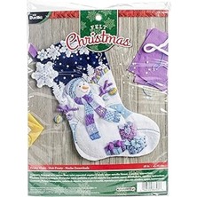 SHC4200 Bucilla 86703 Felt Aplike Frosty Night Külotlu Çorap Seti, Belirtilmez, Çok Renkli, 29,84 x 22,86 x