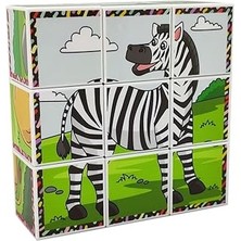 SHC4200 Küpss Safari Hayvanları 3D Manyetik Puzzle (9 Mıknatıslı Küp 6 Yapboz)