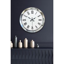 Karahanbey 36 cm Krom Metal Roma Rakamli Duvar Saati