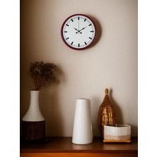 Karahanbey 36 cm Kırmızı Sade Dekoratif Duvar Saati