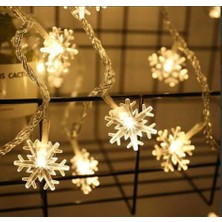 Eco Port Kar Tanesi 5m 28 LED Gün Işığı Kar Tanesi:4cm Pilli 2 Kademeli