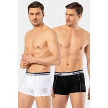 Cacharel Erkek 2'li Baskili Boxer 1323/BEYAZ-SIYAH